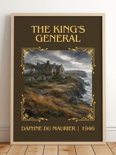 The King's General Classic Book Art Print by Daphne du Maurier – framed print leaning on a wooden floor