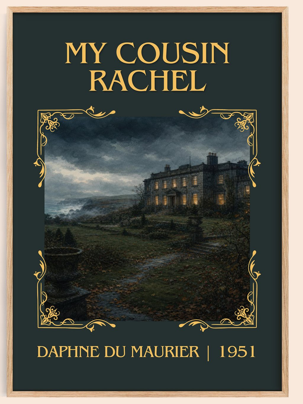 My Cousin Rachel Classic Book Art Print by Daphne du Maurier – book poster