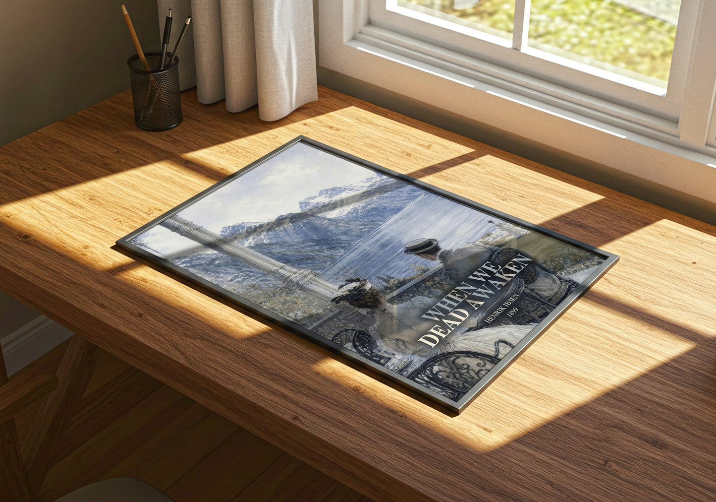 When We Dead Awaken watercolour book poster framed on wall – classic literature wall art