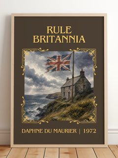 Rule Britannia Classic Book Art Print by Daphne du Maurier – framed print leaning on a wooden floor