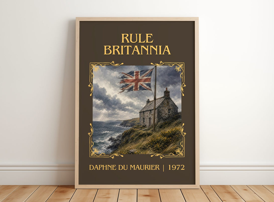 Rule Britannia Classic Book Art Print by Daphne du Maurier – framed print leaning on a wooden floor
