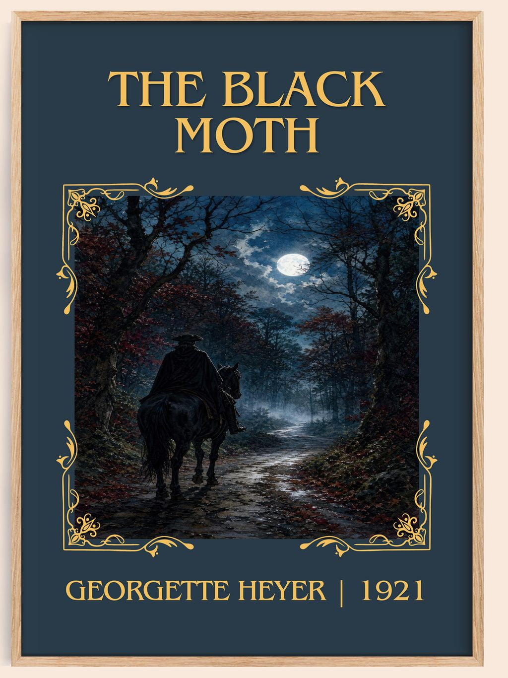 The Black Moth Classic Book Art Print by Georgette Heyer – book poster