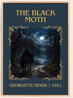 The Black Moth Classic Book Art Print by Georgette Heyer – book poster