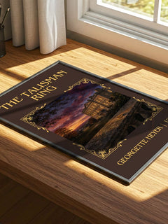 The Talisman Ring Classic Book Art Print by Georgette Heyer – print on a sunlit desk