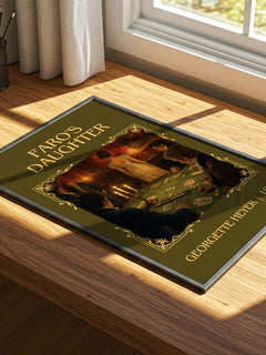 Faro's Daughter Classic Book Art Print by Georgette Heyer – print on a sunlit desk