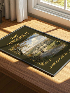 The Nonesuch Classic Book Art Print by Georgette Heyer – print on a sunlit desk