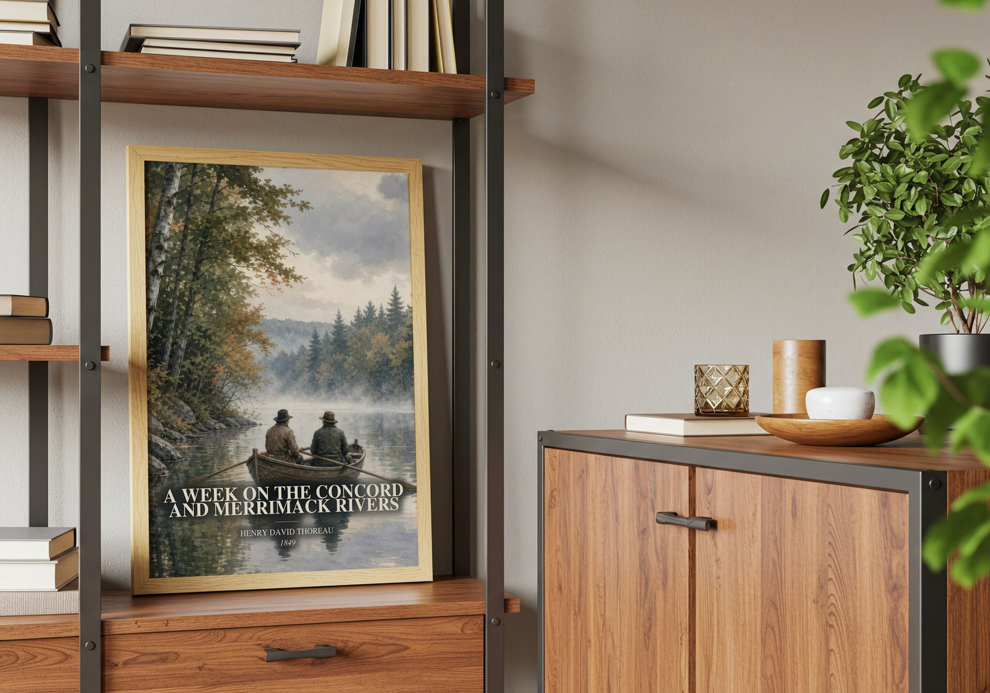A Week On The Concord And Merrimack Rivers book watercolour illustration paper finish options – matte satin gloss