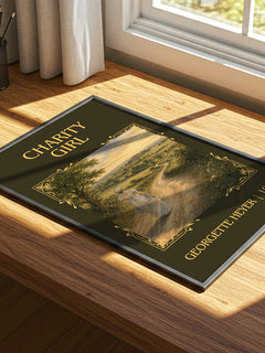Charity Girl Classic Book Art Print by Georgette Heyer – print on a sunlit desk