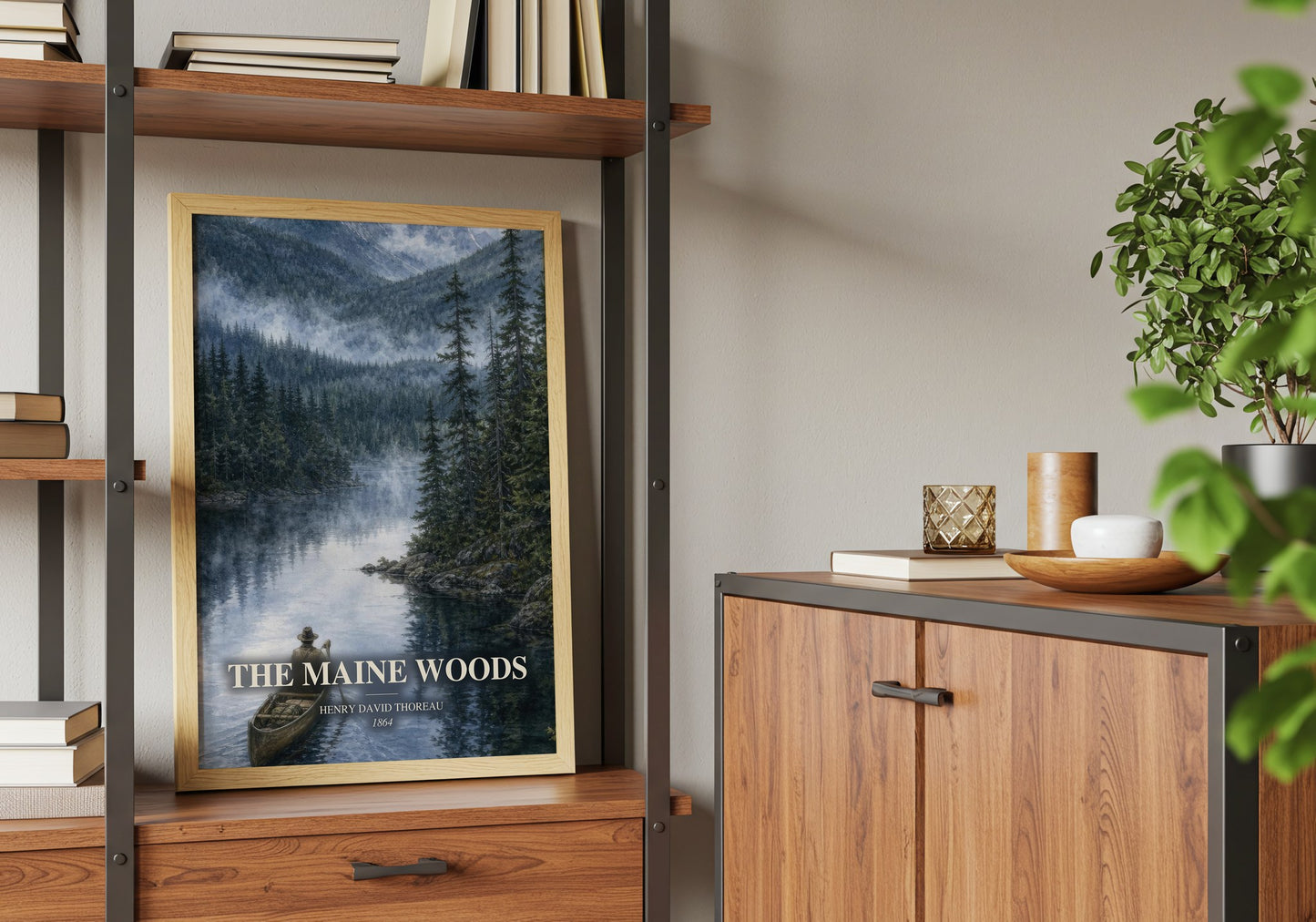 The Maine Woods book watercolour illustration paper finish options – matte satin gloss