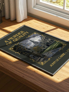 A Murder of Quality Classic Book Art Print by John le Carré – print on a sunlit desk
