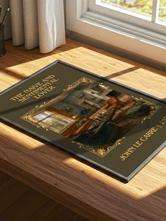 Naive and Sentimental Lover Classic Book Art Print by John le Carré – print on a sunlit desk