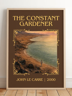 The Constant Gardener Classic Book Art Print by John le Carré – framed print leaning on a wooden floor