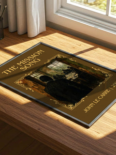The Mission Song Classic Book Art Print by John le Carré – print on a sunlit desk