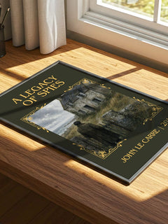 A Legacy of Spies Classic Book Art Print by John le Carré – print on a sunlit desk