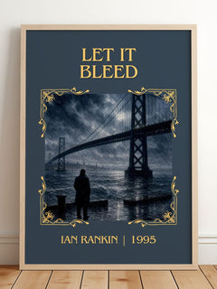 Let It Bleed Classic Book Art Print by Ian Rankin – framed print leaning on a wooden floor