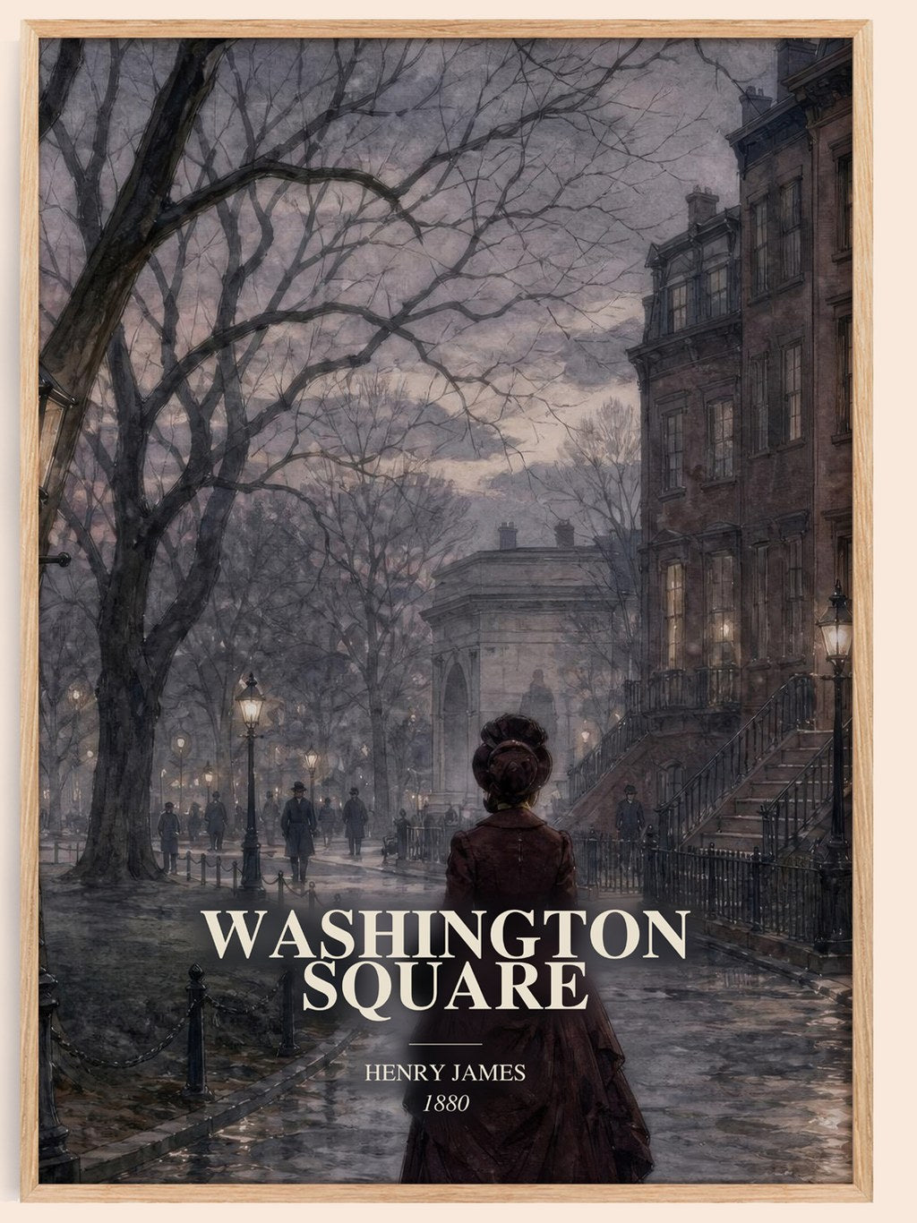 Washington Square watercolour book poster by Henry James – framed literary art print