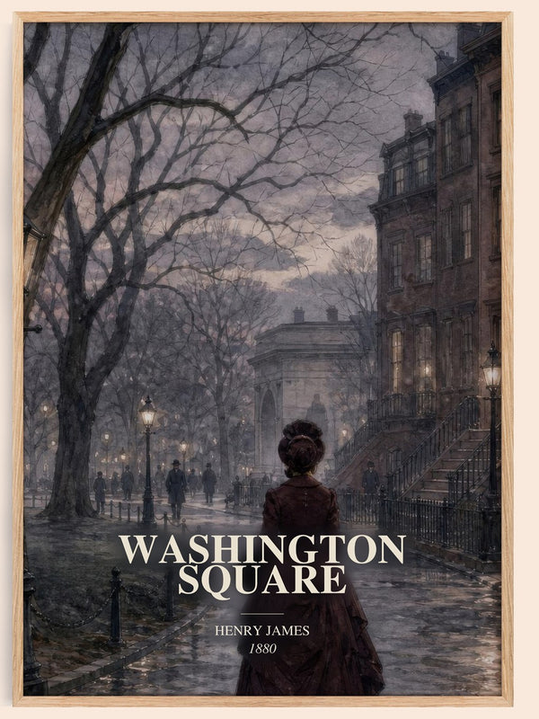 Washington Square watercolour book poster by Henry James – framed literary art print
