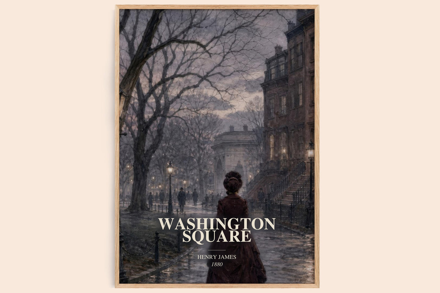 Washington Square watercolour book poster by Henry James – framed literary art print