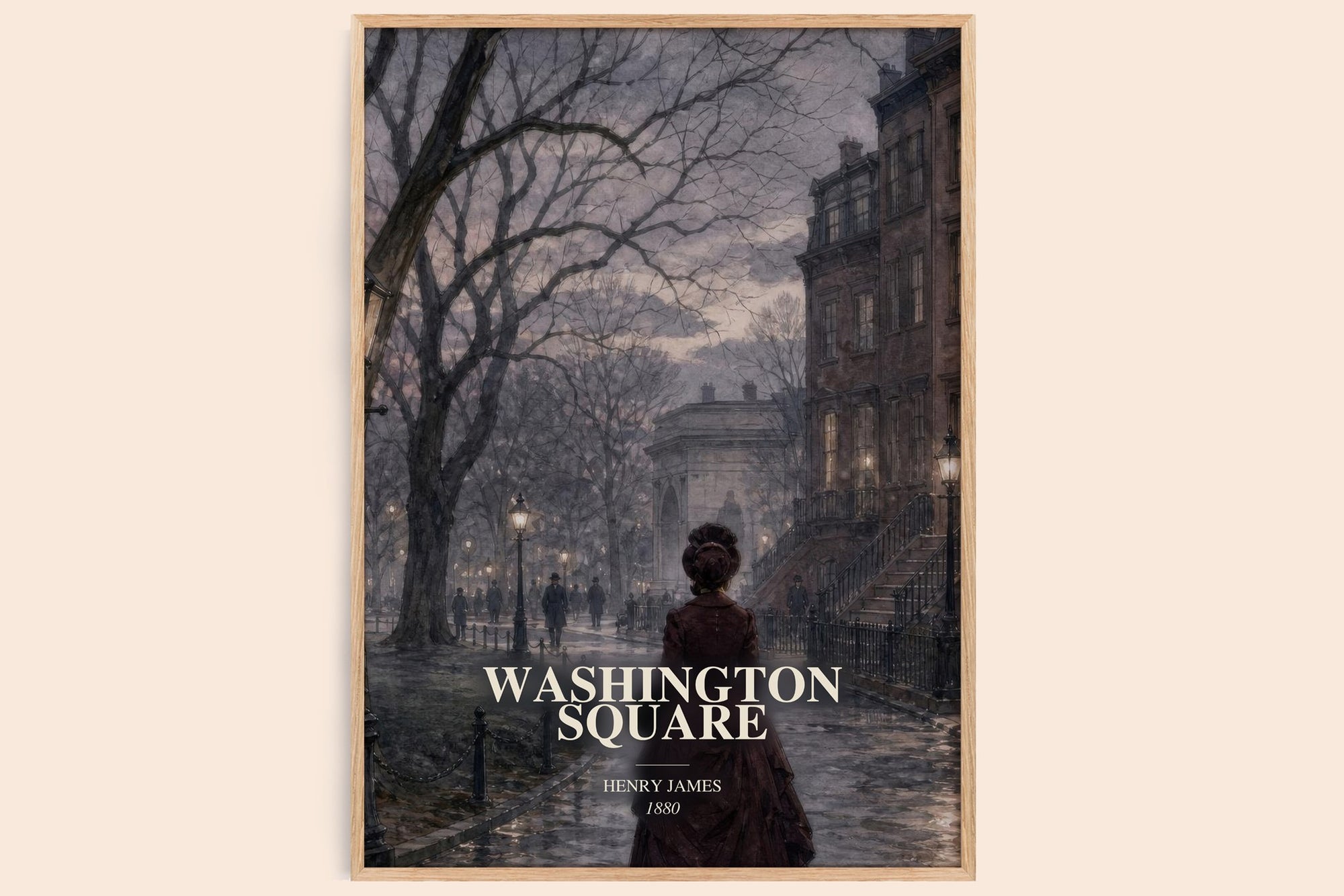 Washington Square watercolour book poster by Henry James – framed literary art print