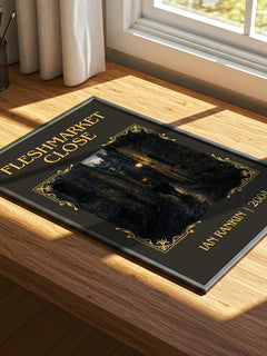 Fleshmarket Close Classic Book Art Print by Ian Rankin – print on a sunlit desk