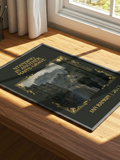 Standing in Another Man's Grave Classic Book Art Print by Ian Rankin – print on a sunlit desk