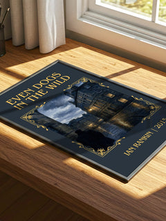 Even Dogs in the Wild Classic Book Art Print by Ian Rankin – print on a sunlit desk
