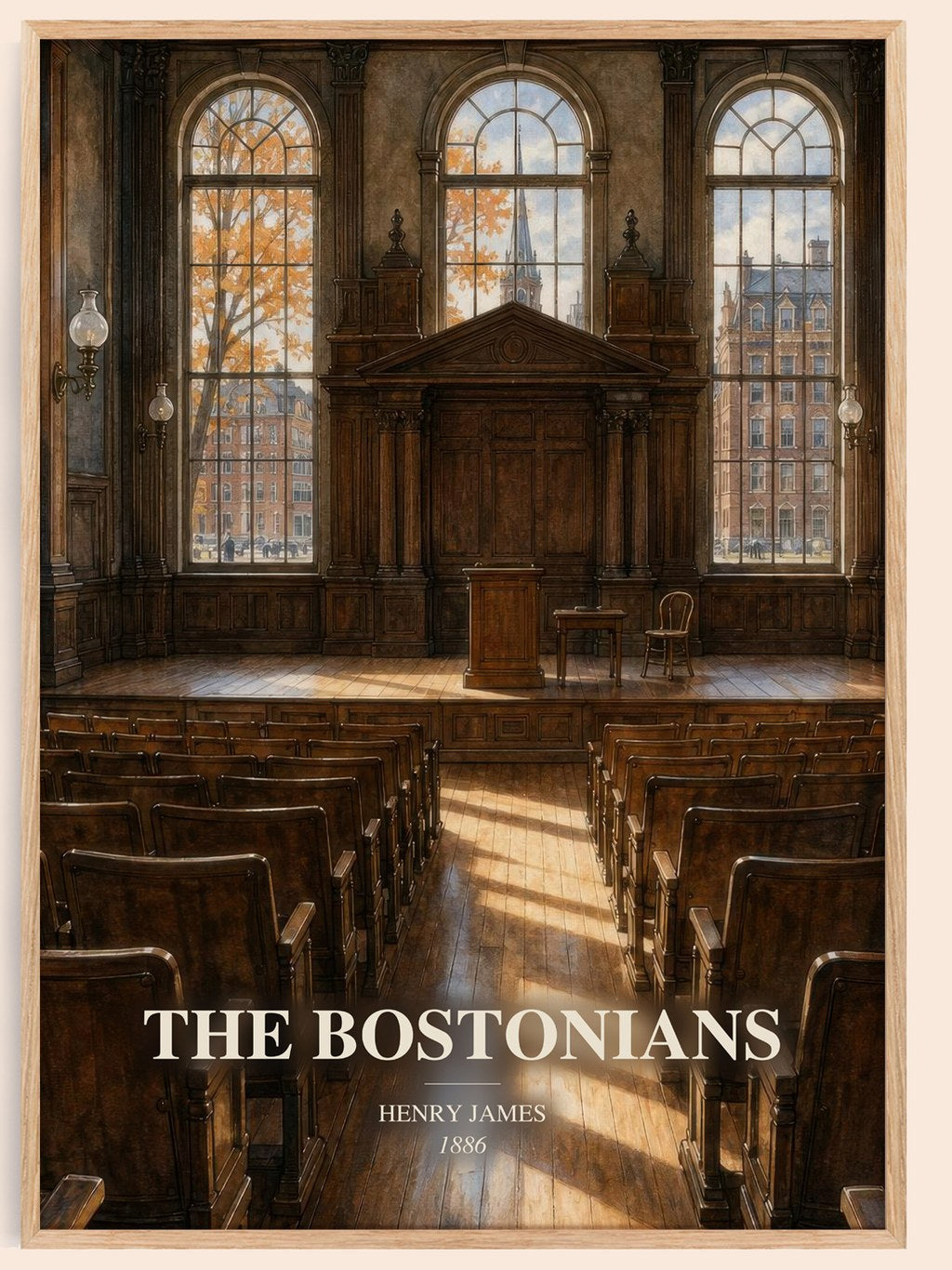 The Bostonians watercolour book poster by Henry James – framed literary art print