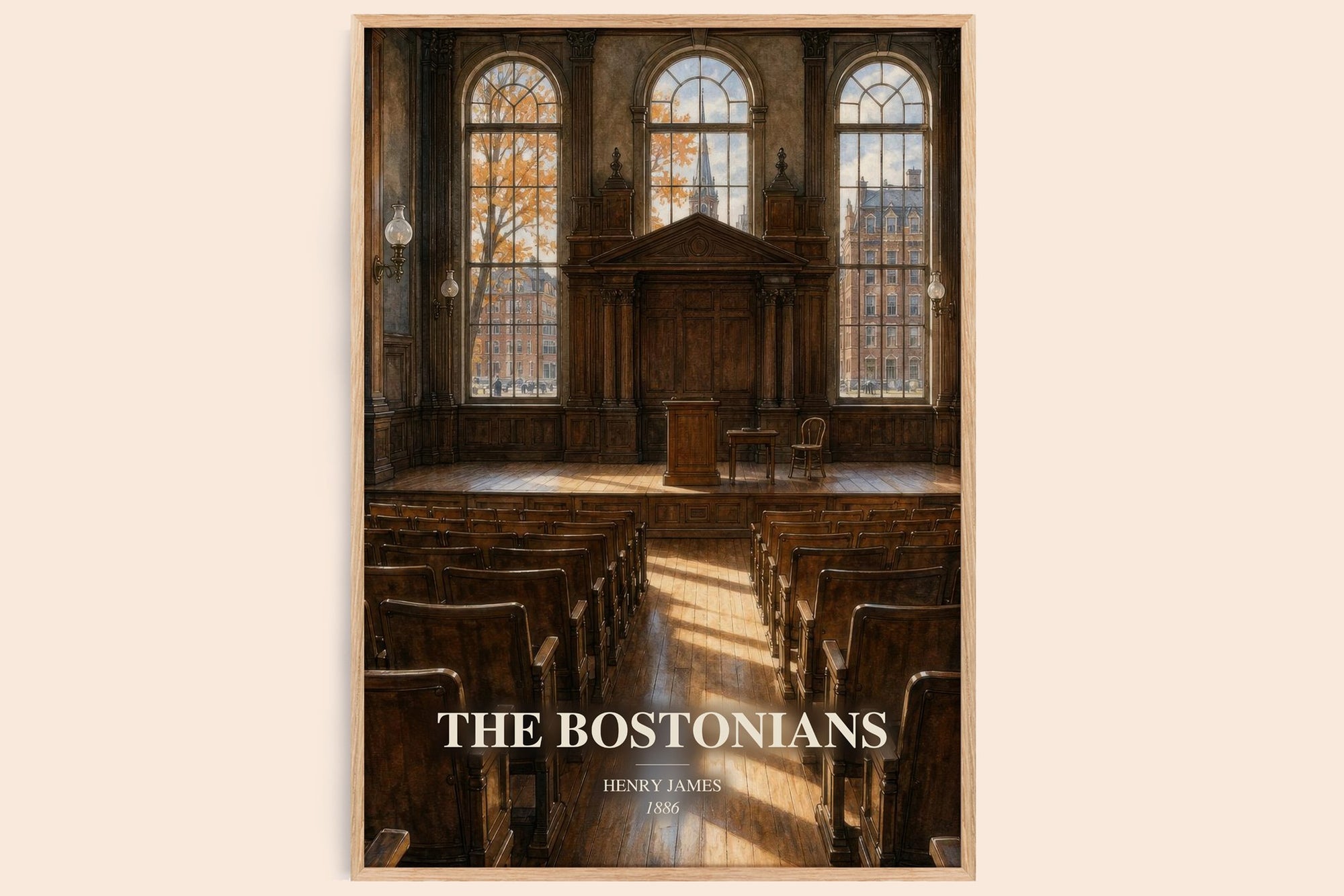 The Bostonians watercolour book poster by Henry James – framed literary art print