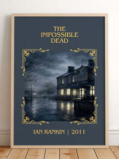 The Impossible Dead Classic Book Art Print by Ian Rankin – framed print leaning on a wooden floor