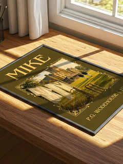 Mike Classic Book Art Print by P.G. Wodehouse – print on a sunlit desk