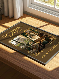 The Coming of Bill Classic Book Art Print by P.G. Wodehouse – print on a sunlit desk