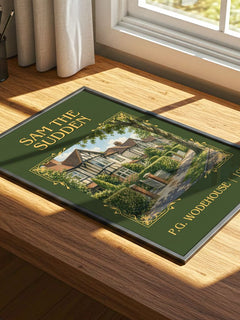 Sam the Sudden Classic Book Art Print by P.G. Wodehouse – print on a sunlit desk