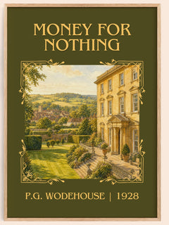 Money for Nothing Classic Book Art Print by P.G. Wodehouse – book poster