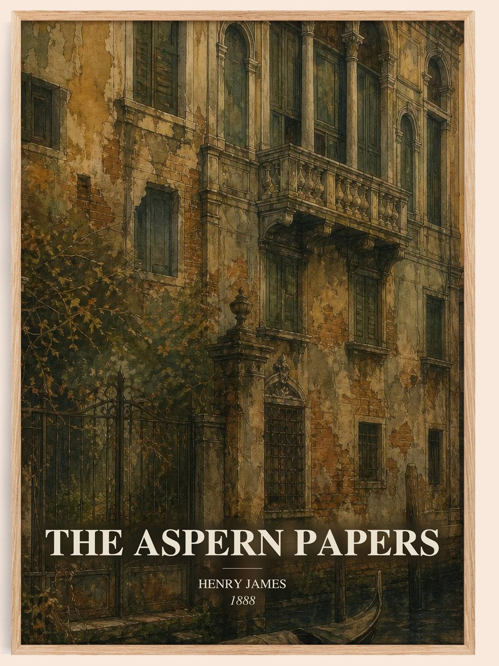 The Aspern Papers watercolour book poster by Henry James – framed literary art print
