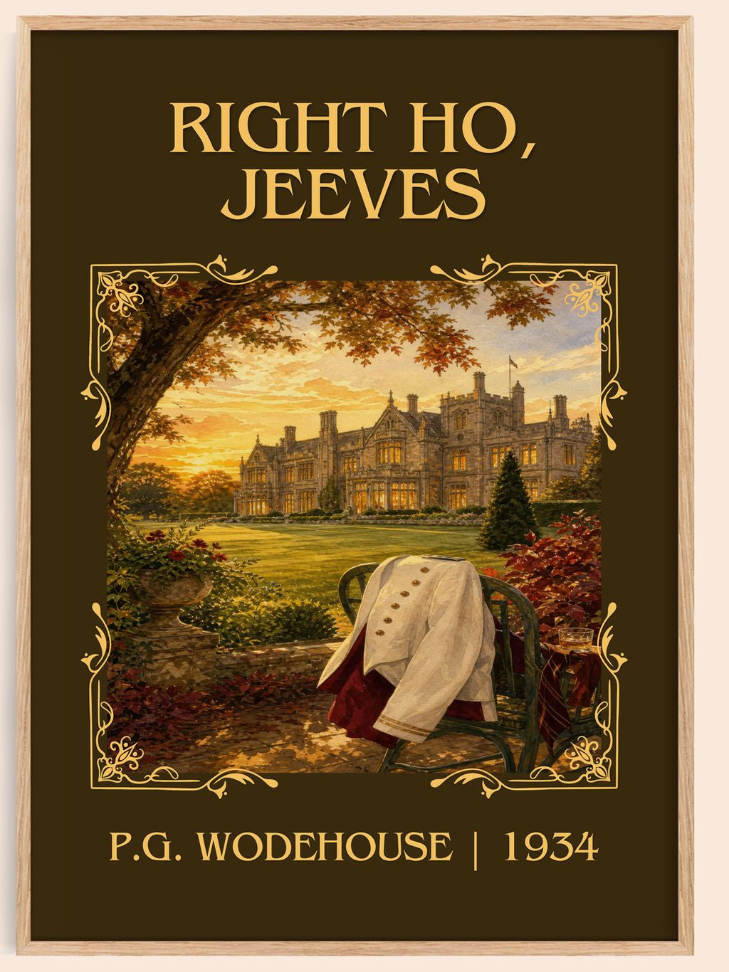 Right Ho, Jeeves Classic Book Art Print by P.G. Wodehouse – book poster