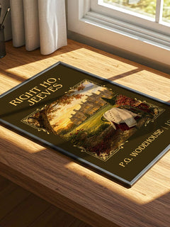 Right Ho, Jeeves Classic Book Art Print by P.G. Wodehouse – print on a sunlit desk