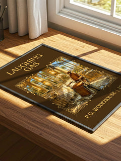 Laughing Gas Classic Book Art Print by P.G. Wodehouse – print on a sunlit desk