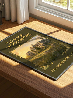 Summer Moonshine Classic Book Art Print by P.G. Wodehouse – print on a sunlit desk