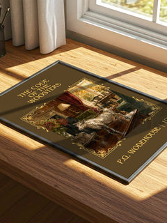 The Code of the Woosters Classic Book Art Print by P.G. Wodehouse – print on a sunlit desk