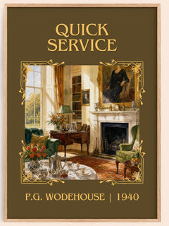 Quick Service Classic Book Art Print by P.G. Wodehouse – book poster