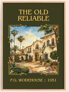The Old Reliable Classic Book Art Print by P.G. Wodehouse – book poster