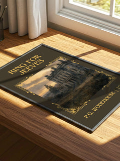 Ring for Jeeves Classic Book Art Print by P.G. Wodehouse – print on a sunlit desk