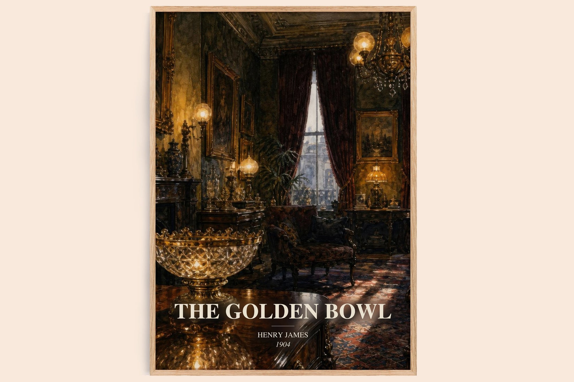 The Golden Bowl watercolour book poster by Henry James – framed literary art print