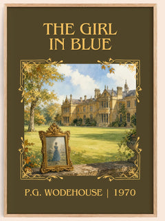 The Girl in Blue Classic Book Art Print by P.G. Wodehouse – book poster