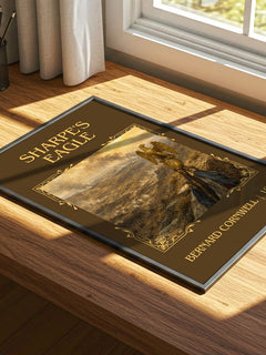 Sharpe's Eagle Classic Book Art Print by Bernard Cornwell – print on a sunlit desk