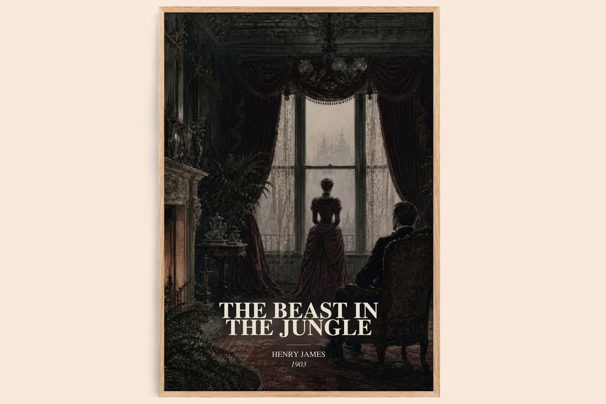 The Beast In The Jungle watercolour book poster by Henry James – framed literary art print