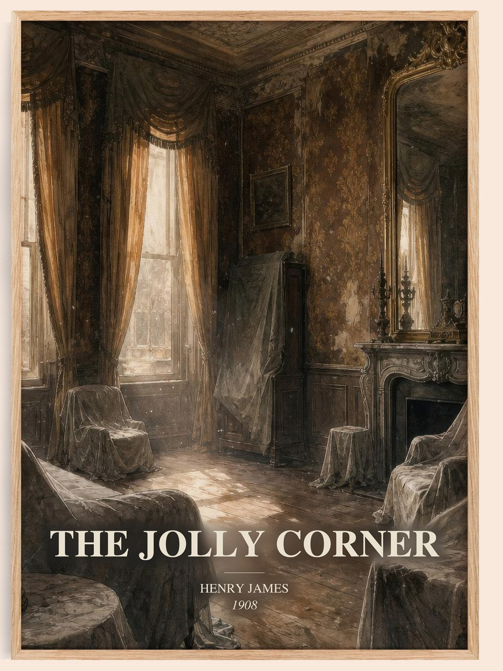 The Jolly Corner watercolour book poster by Henry James – framed literary art print