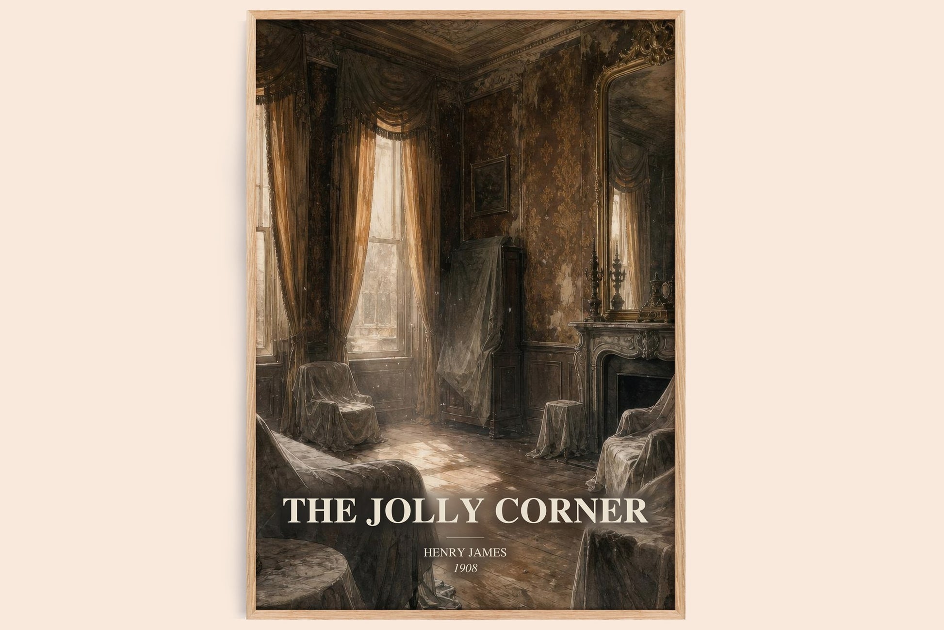 The Jolly Corner watercolour book poster by Henry James – framed literary art print