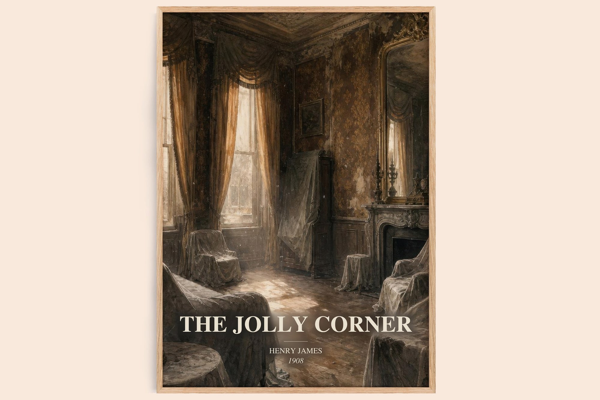 The Jolly Corner watercolour book poster by Henry James – framed literary art print