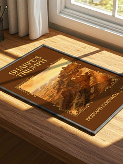 Sharpe's Triumph Classic Book Art Print by Bernard Cornwell – print on a sunlit desk